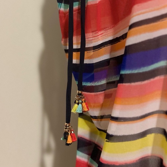 Anne Cole Woman’s Mesh Striped Swimsuit Coverup,V-neck,Multicolor,Size XS/Small - Picture 10 of 12